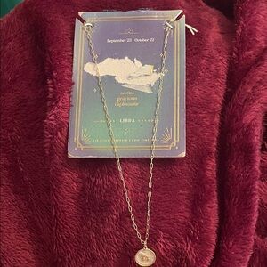 Elegant Gold Libra Zodiac Necklace